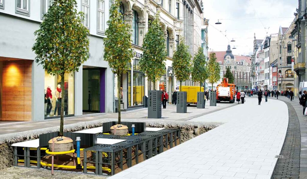 Luwa System in der Stadt - 3D Bild